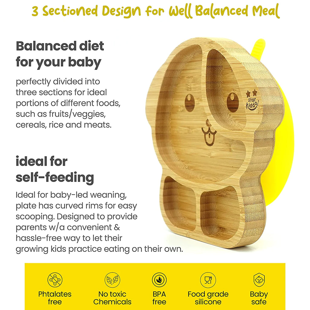 Eco Friendly Bamboo Suction Plates