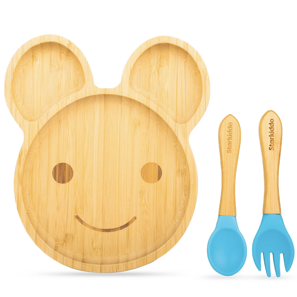 Wooden Suction Plates & Spoons