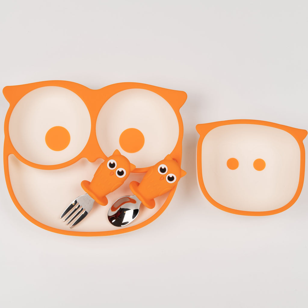 Suction Plate, Bowl, and Spoon Fork Set