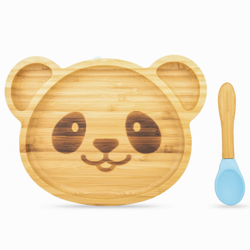Panda Shaped Bamboo Suction Plates