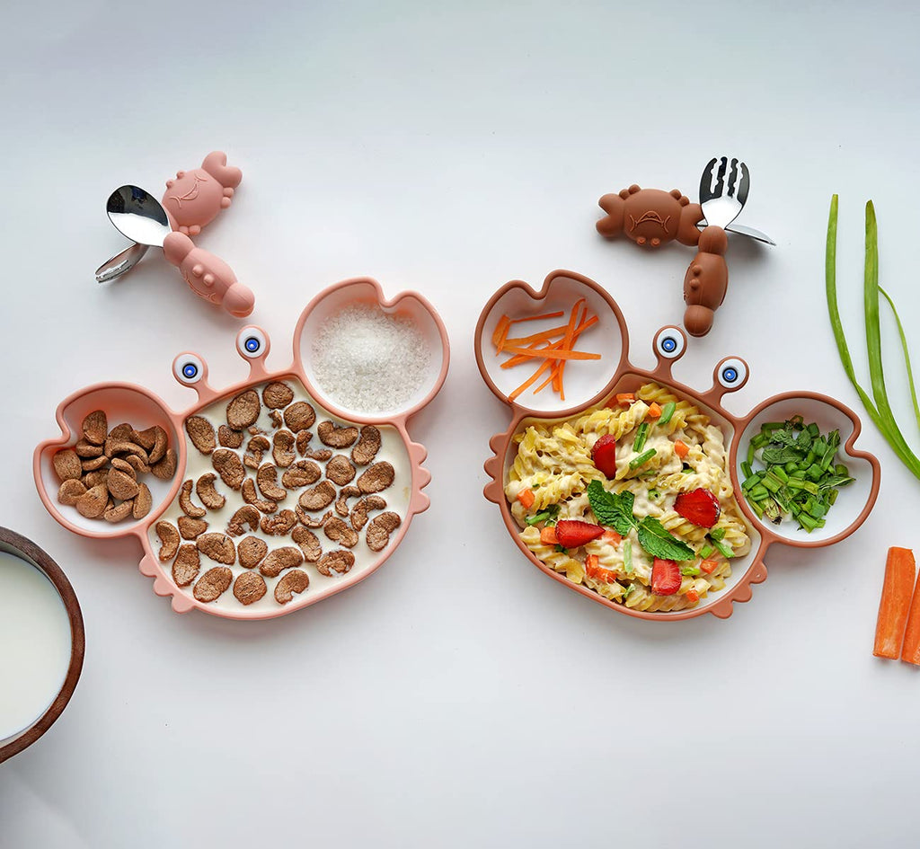 Baby Suction Crab Feeding Bowls and Spoons