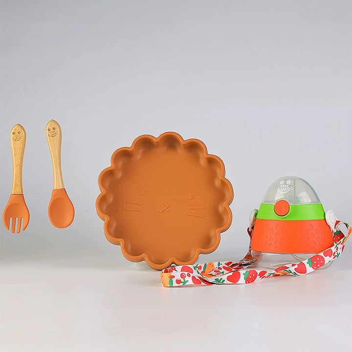 Best Silicone Suction Plate & Spoons Set with Sippy Cup