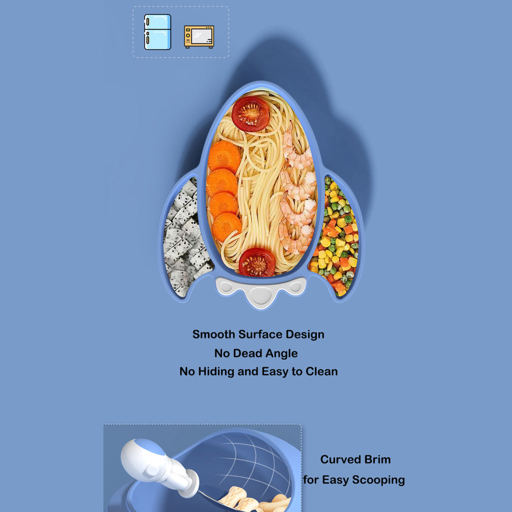 Aerospace Shape Silicone Feeding Bowl for Kids