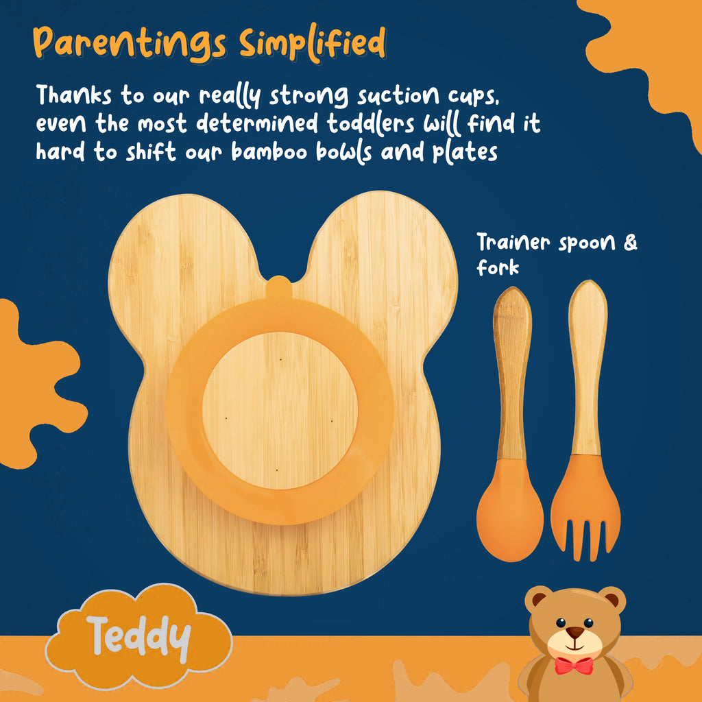 Wooden Suction Plates & Spoons