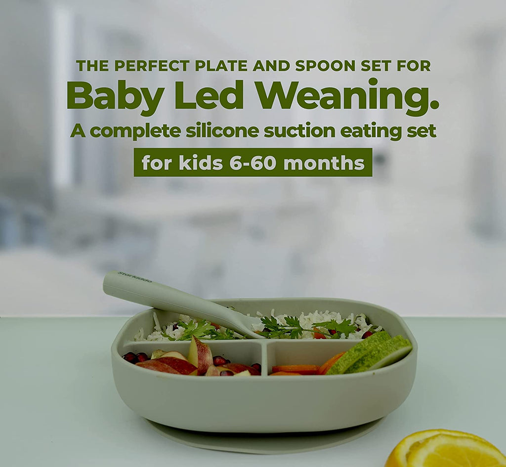  Silicone Suction Plate with Spoon
