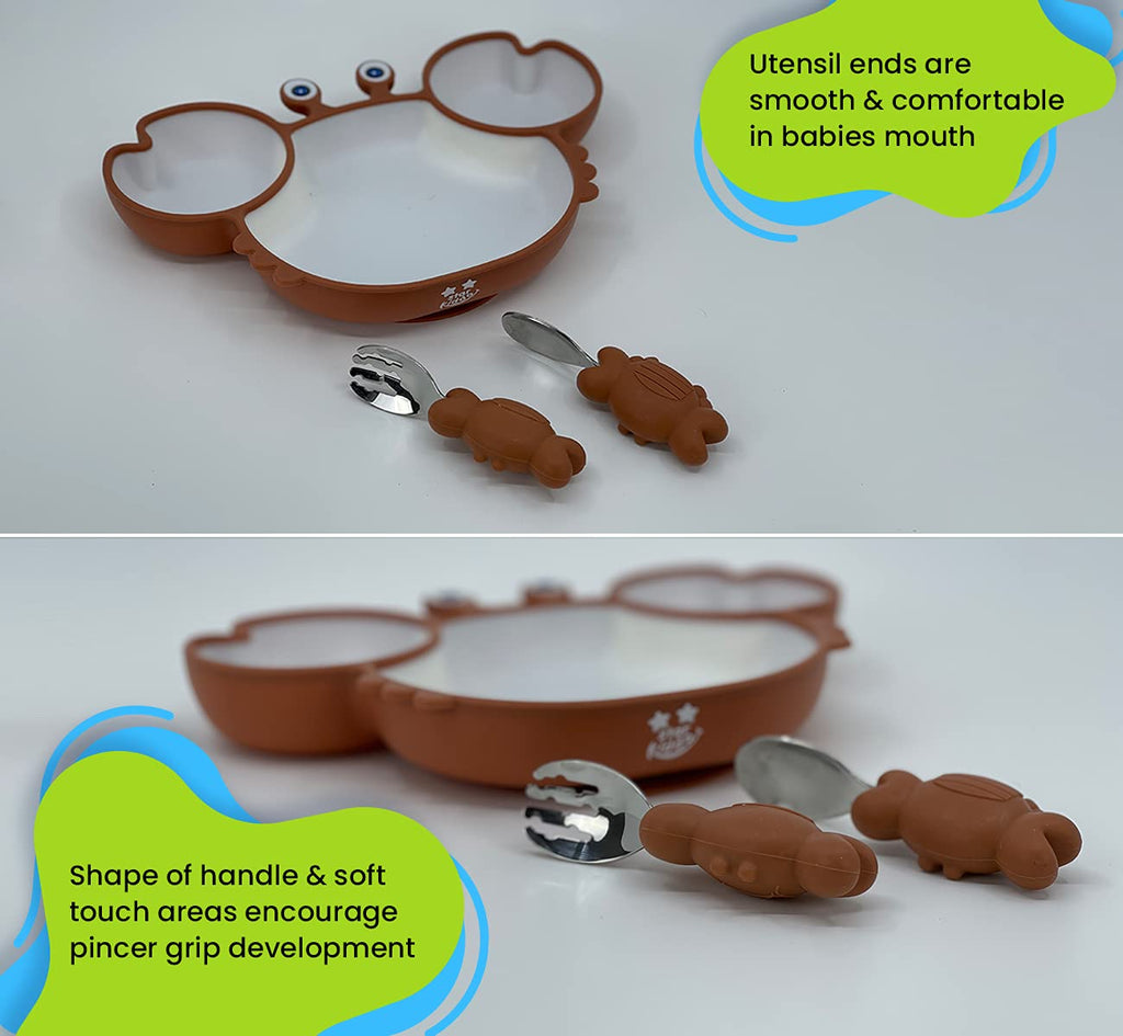 Silicone Suction Crab Feeding Combo Sets for Babies