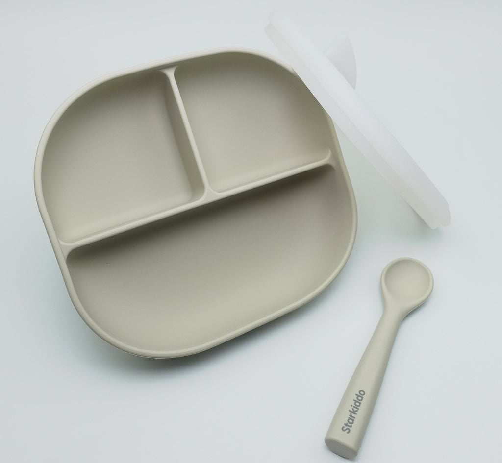  Baby Silicone Suction Plate with Lid