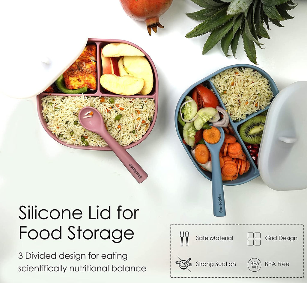  Silicone Suction Plate with Lid