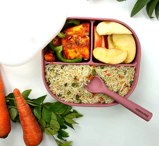 Suction Divided Plate and Spoon
