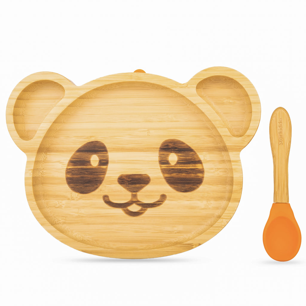 Bamboo Suction Plate and Spoon Set