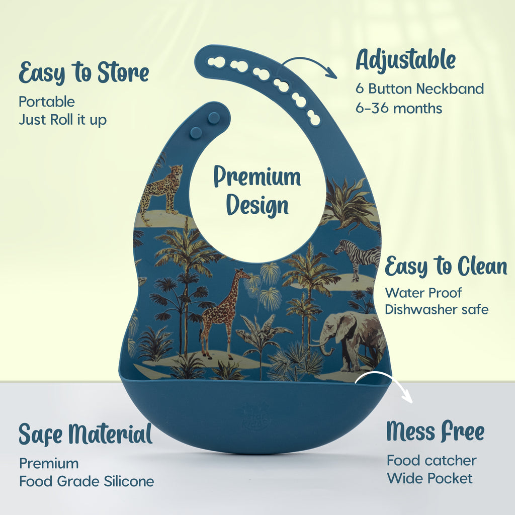 Jungle Theme Printed Bibs for Babies