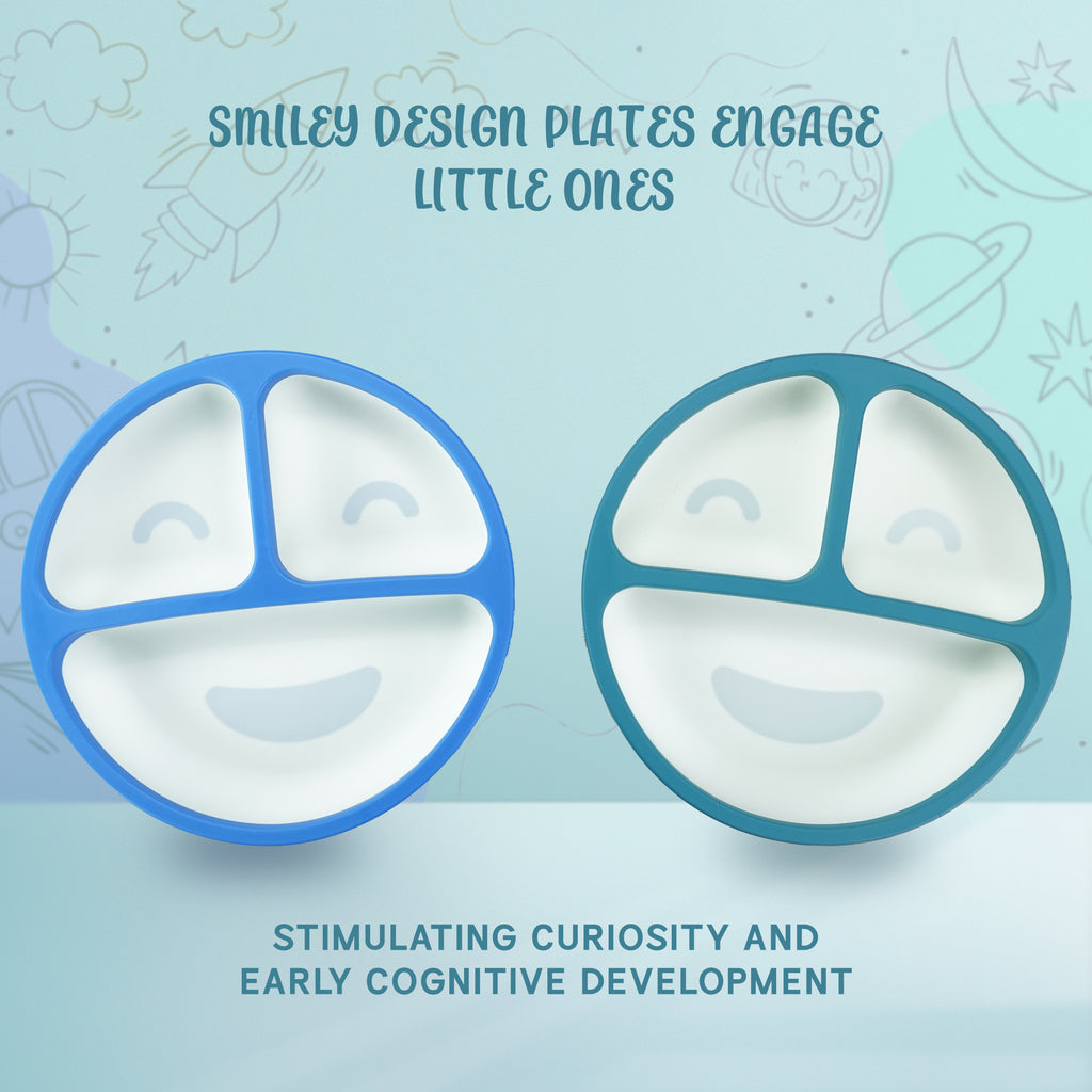 3 portioned Silicone Suction Plates 