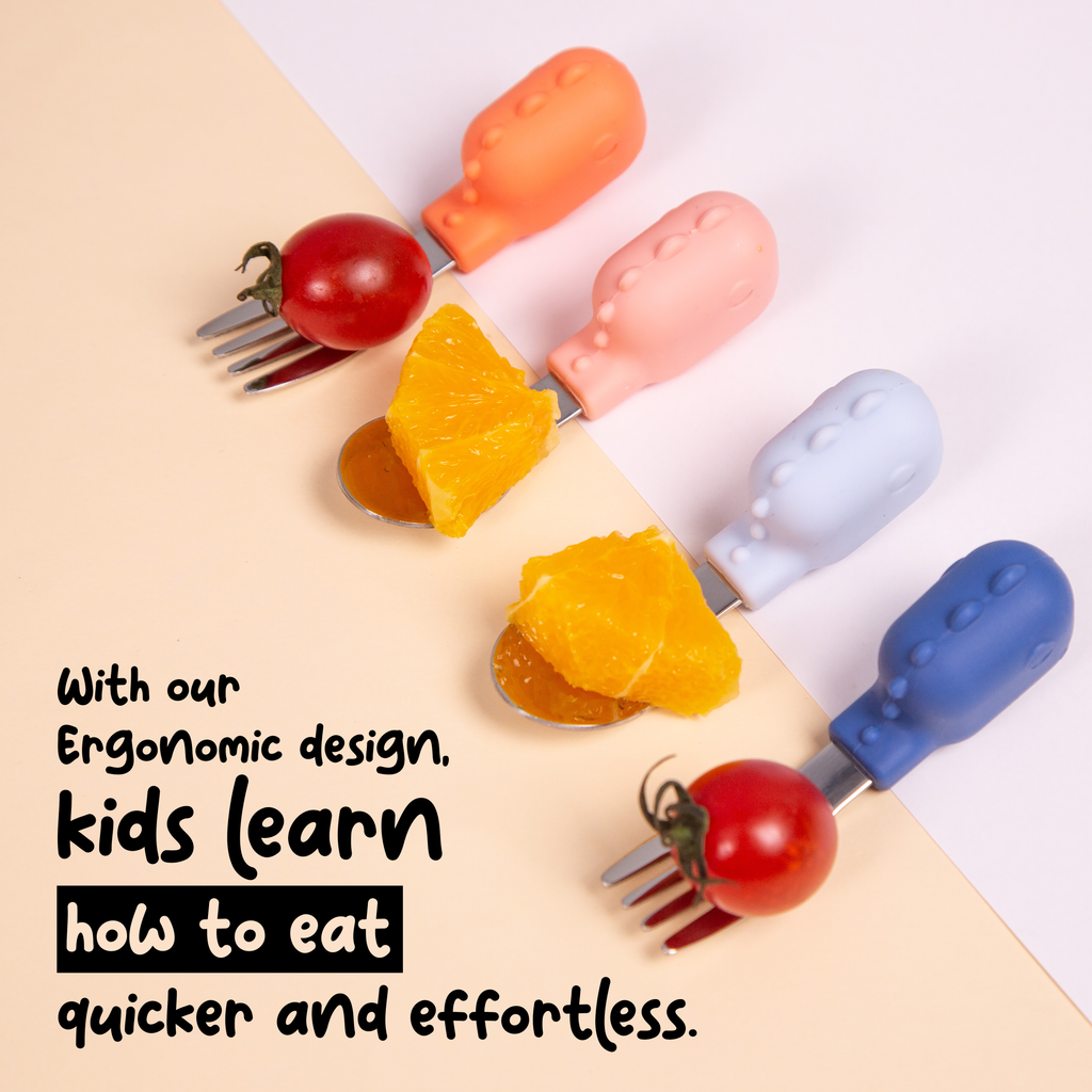 baby feeding spoon and fork