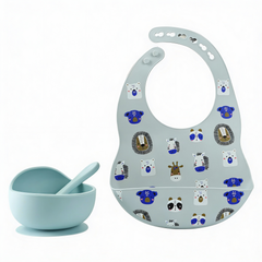 Silicone Suction ‘Star Safari’ Feeding Set