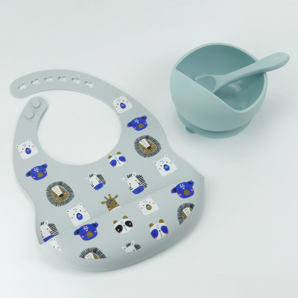 Silicone First Feeding Set with Bibs for Babies