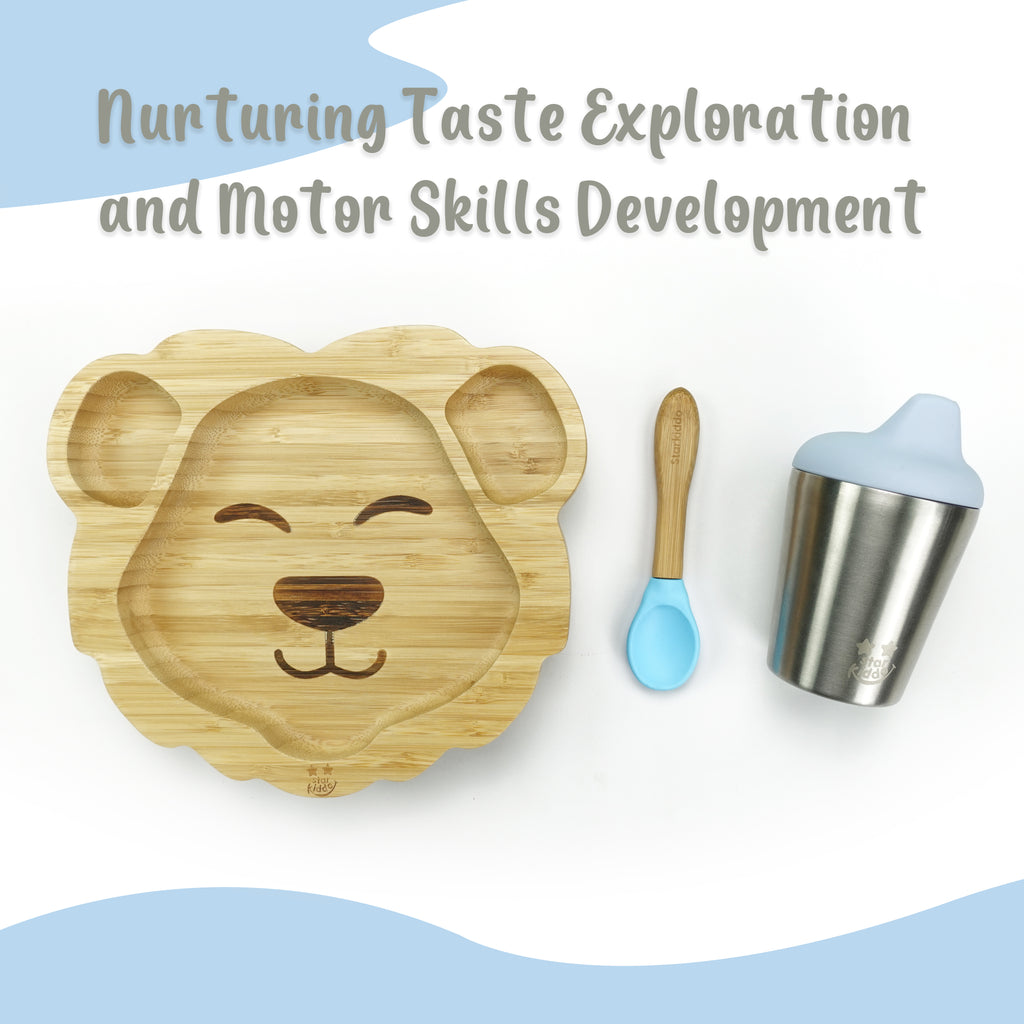 Bamboo Suction Plates and Stainless Steel Sipper Cups