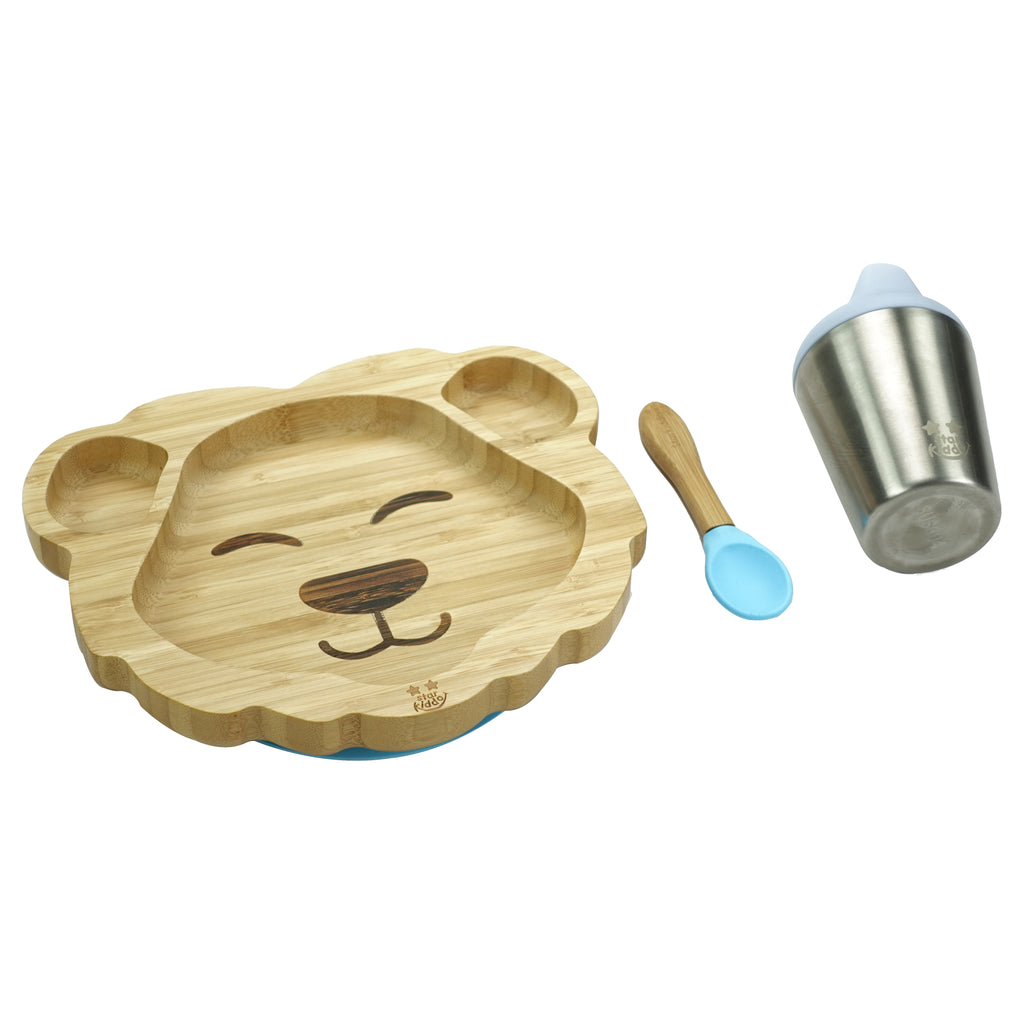 Bamboo Suction Plates and Sipper Cups Sets