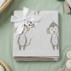 'Knitted Soft Blankets-Cartoon Monkey'
