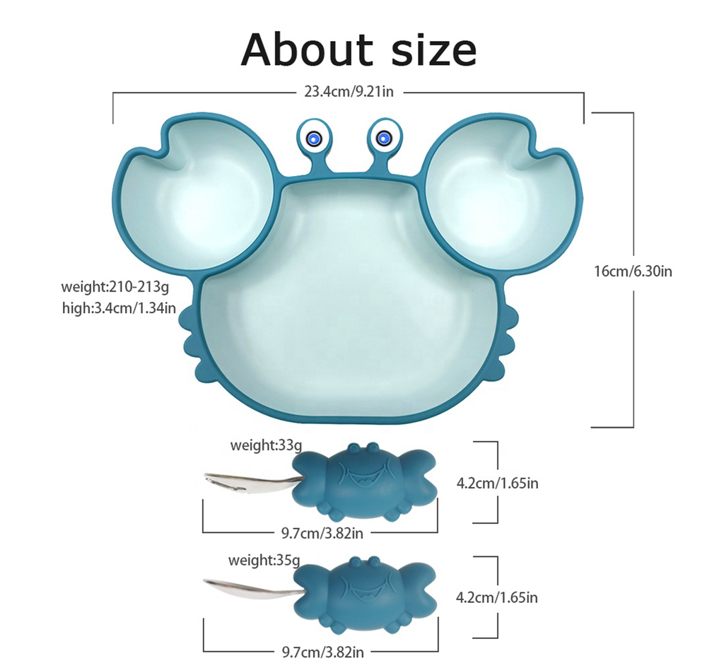 Animal Shape Silicone Suction Plates and Spoons