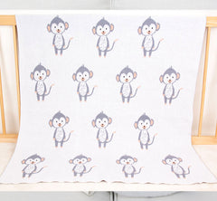 'Knitted Soft Blankets-Cartoon Monkey'