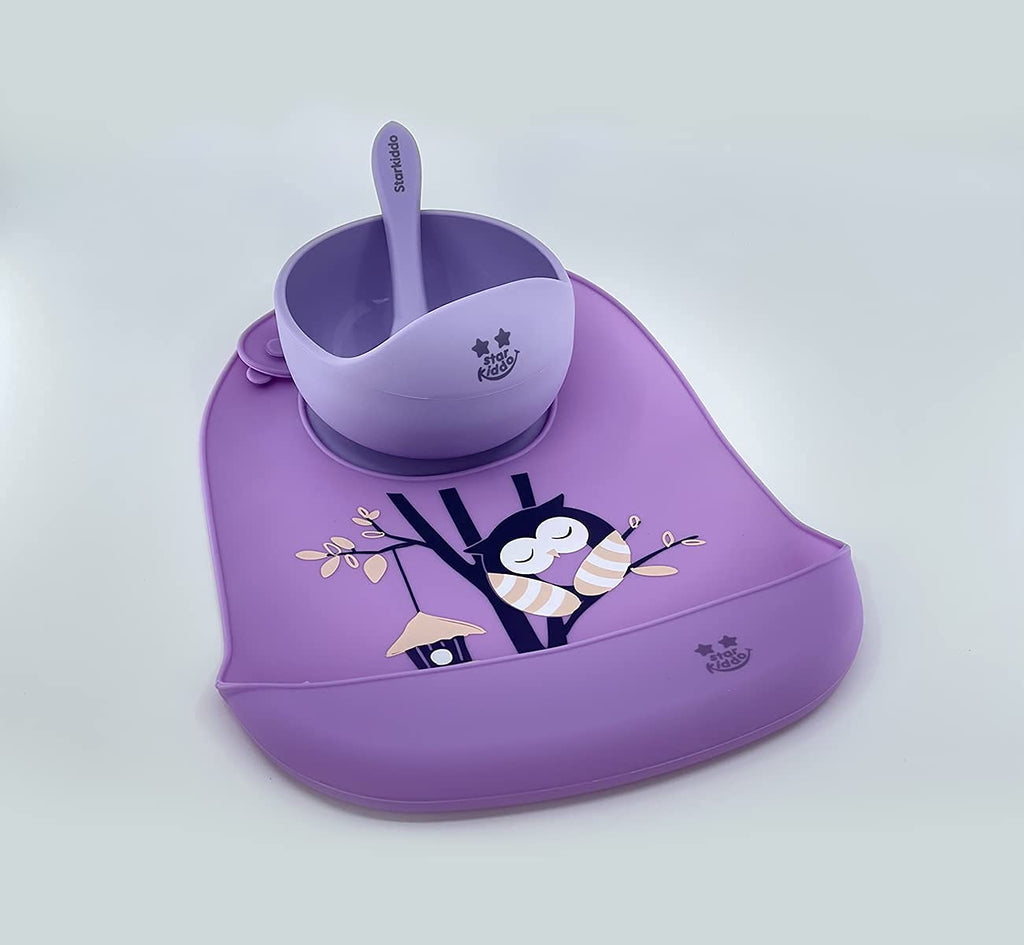 Weaning Bib with Bowl and Spoon Set