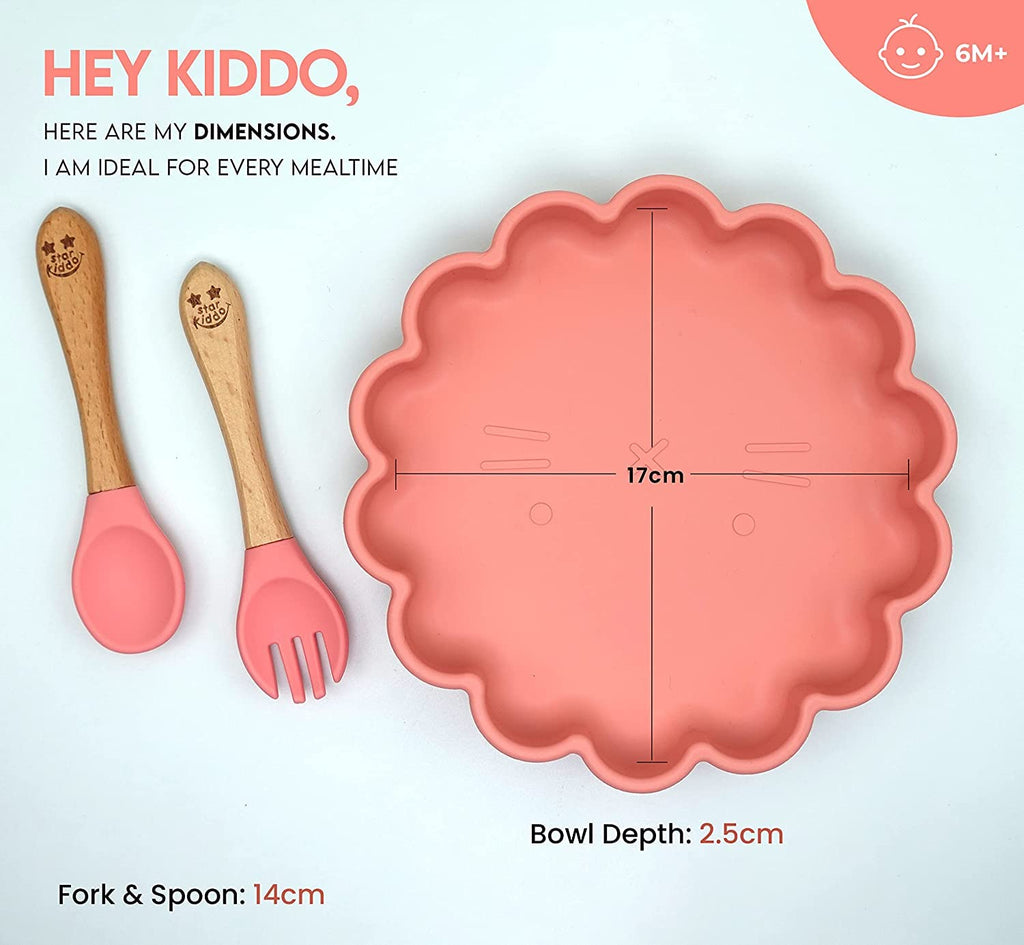 Simba Shape Silicone Suction Plate & Spoons