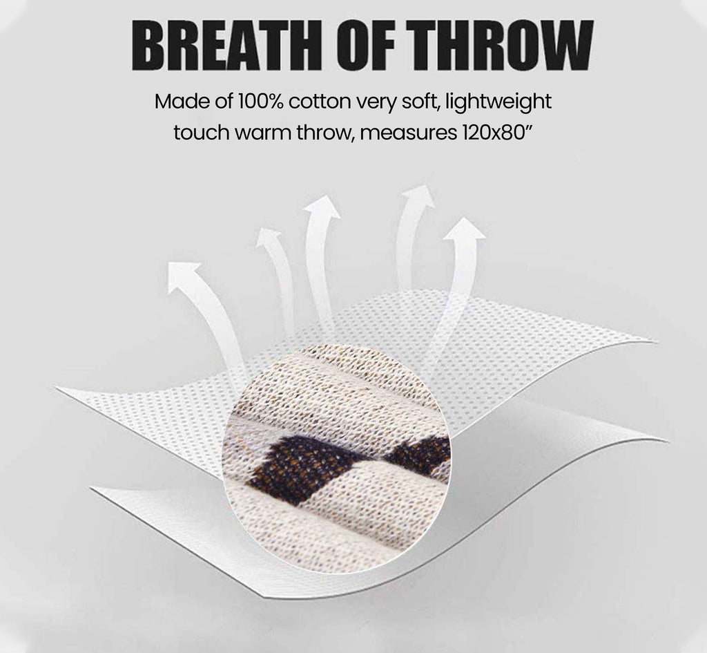 cotton knit throw blanket
