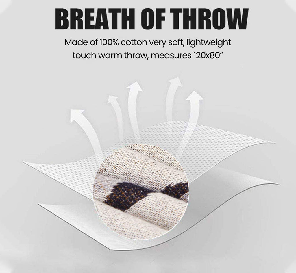 cotton knit throw blanket