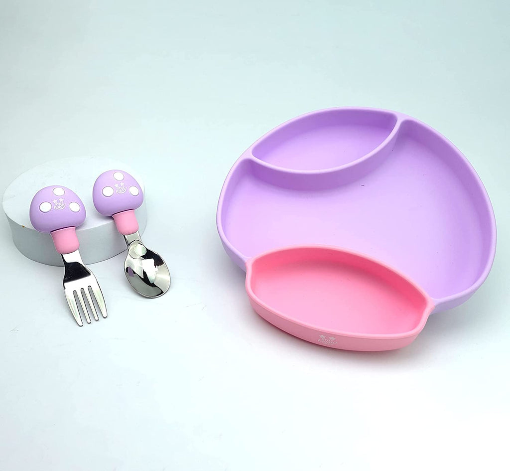 Silicone Suction Self Feeding Plates & Spoon Fork